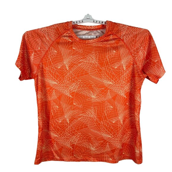 Zone Pro Men's Athletic T-Shirt Size 2XL Orange Geometric Pattern 100% Polyester - Picture 1 of 3